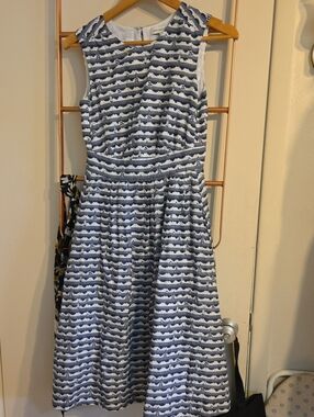 Emily And Fin Sleeveless Blue and White Lighthouse Patterned Dress